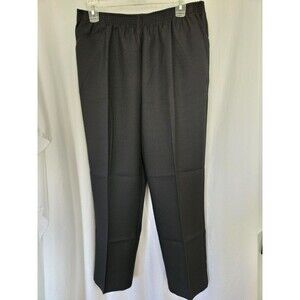 NWT ALFRED DUNNER Womens Classics Sz 12 Black Pant Elastic‎ Waist Pockets
